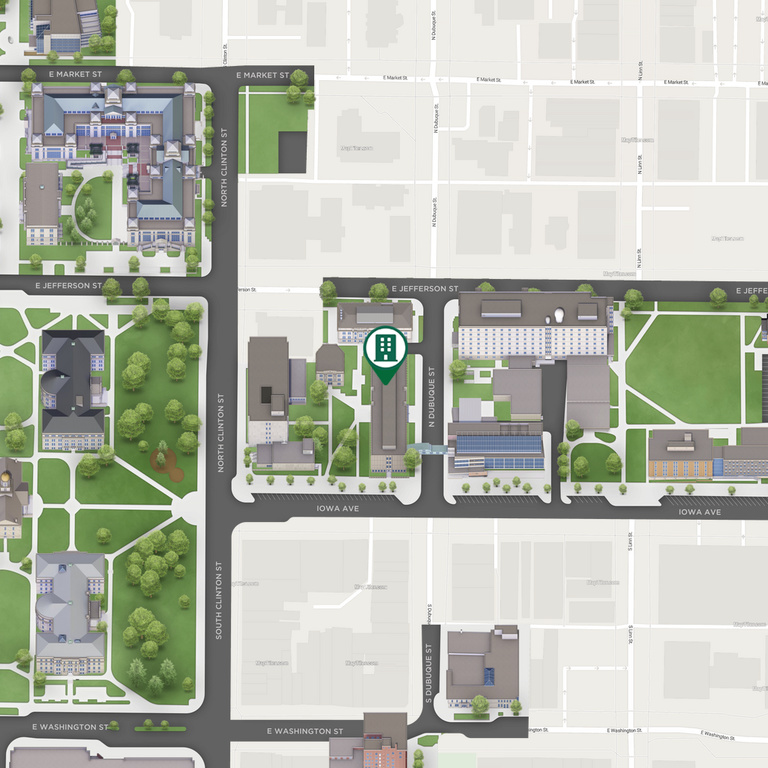 Map of Biology Building on the University of Iowa campus