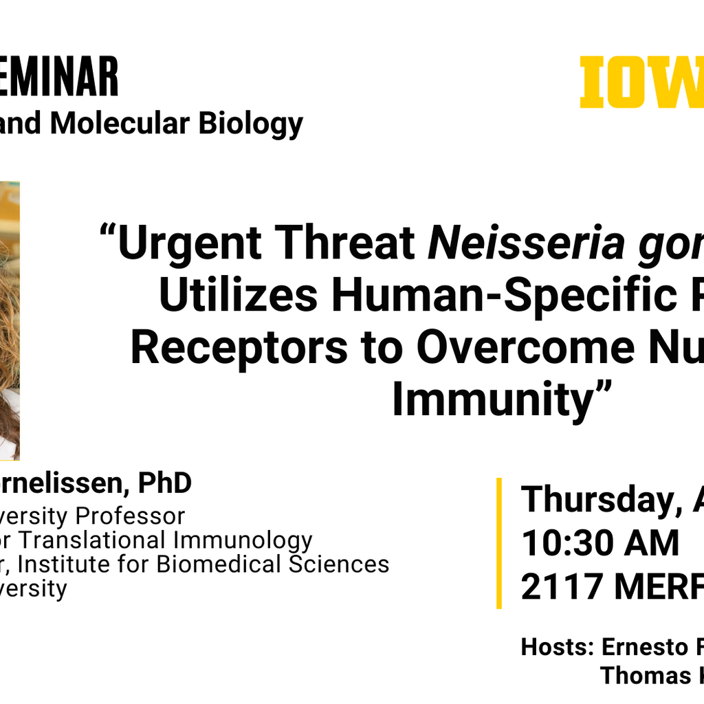Biochemistry and Molecular Biology Seminar: Dr. Cynthia Nau Cornelissen promotional image